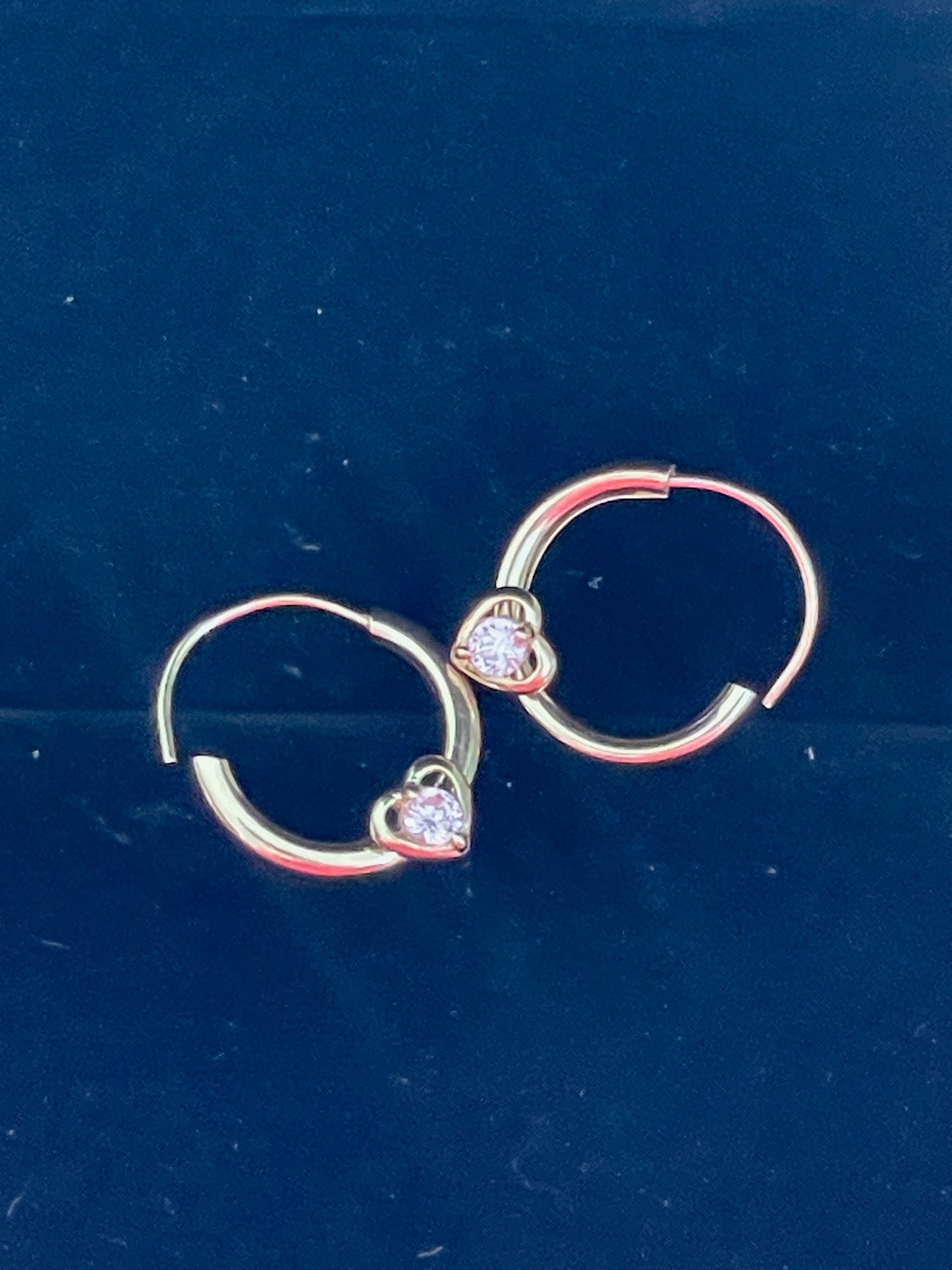 14K Gold Heart Hoop Earrings